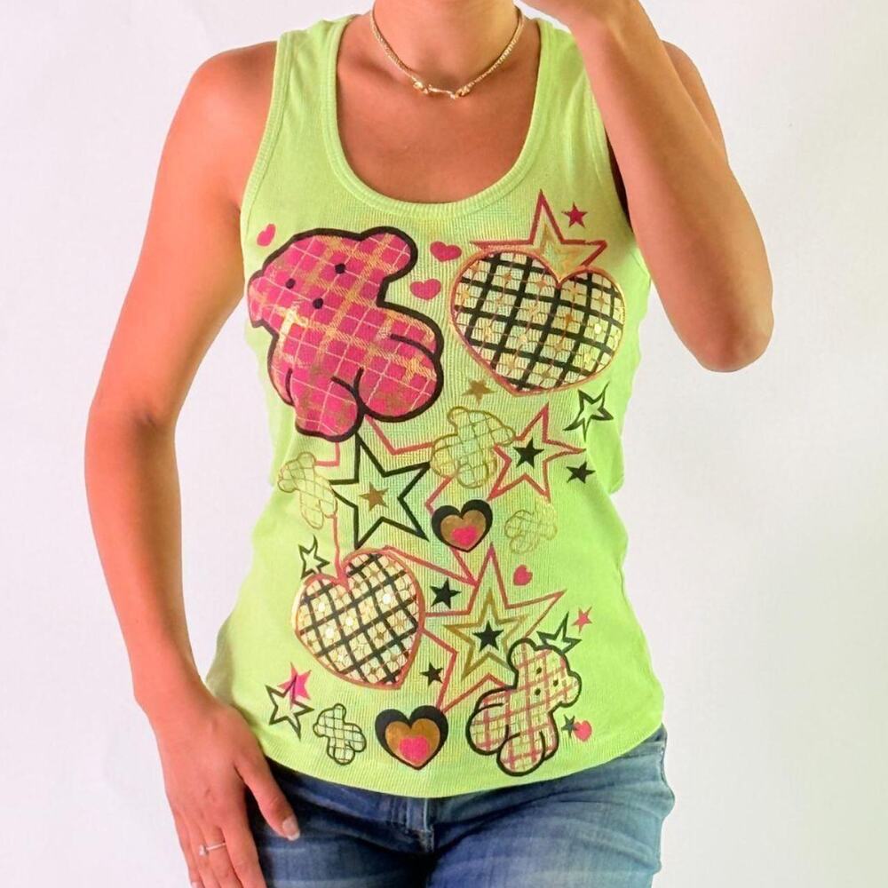 Green and Pink Printed Top
